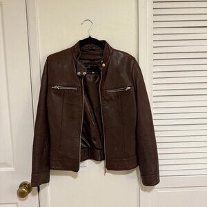 Leather King Brown Genuine Leather Jacket – Size S